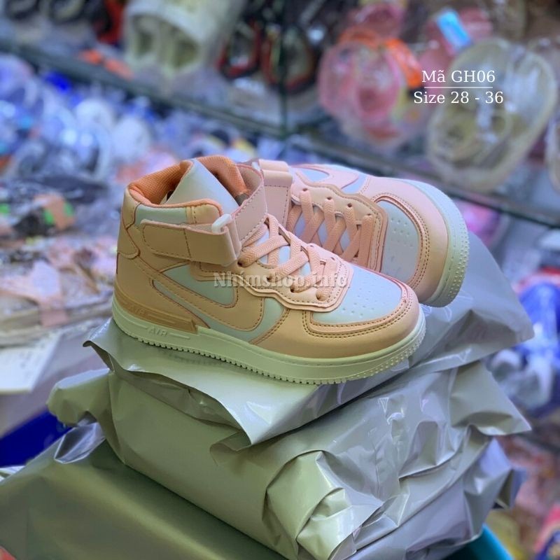 Giày thể thao cổ cao cho bé gái 4 - 12 tuổi thể thao kiểu dáng sneaker năng động và cá tính đi học đi chơi GH06