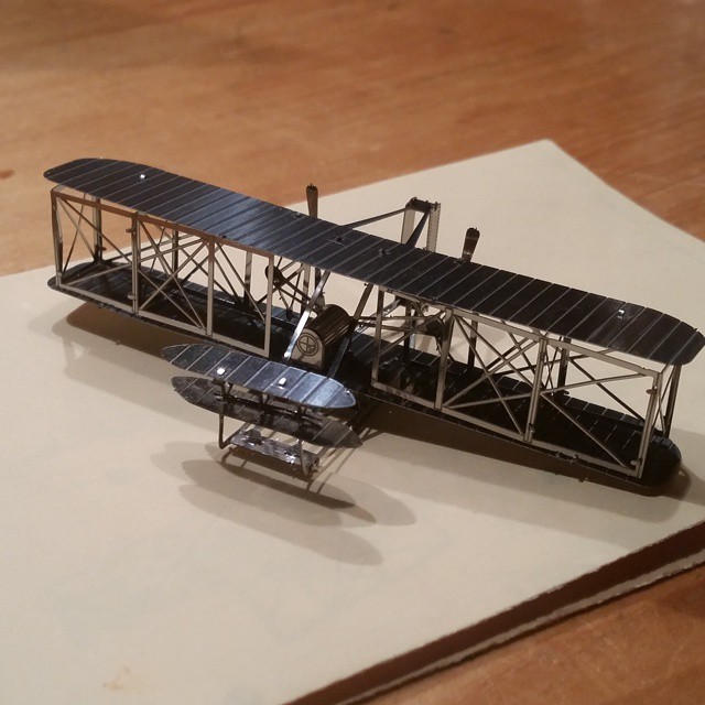Mô hình 3D kim loại lắp ráp Máy bay Wright Flyer 1903 [Chưa lắp]