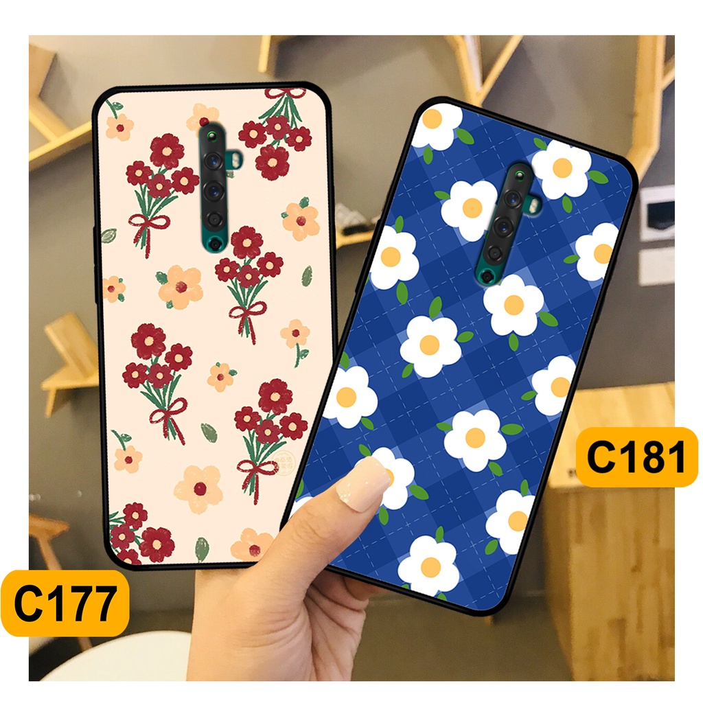 Ốp Oppo Reno 2 / Reno2 F - Reno 2f in hình hoa cỏ nhẹ nhàng,họa tiết caro xinh xắn.ốp lưng chống sốc