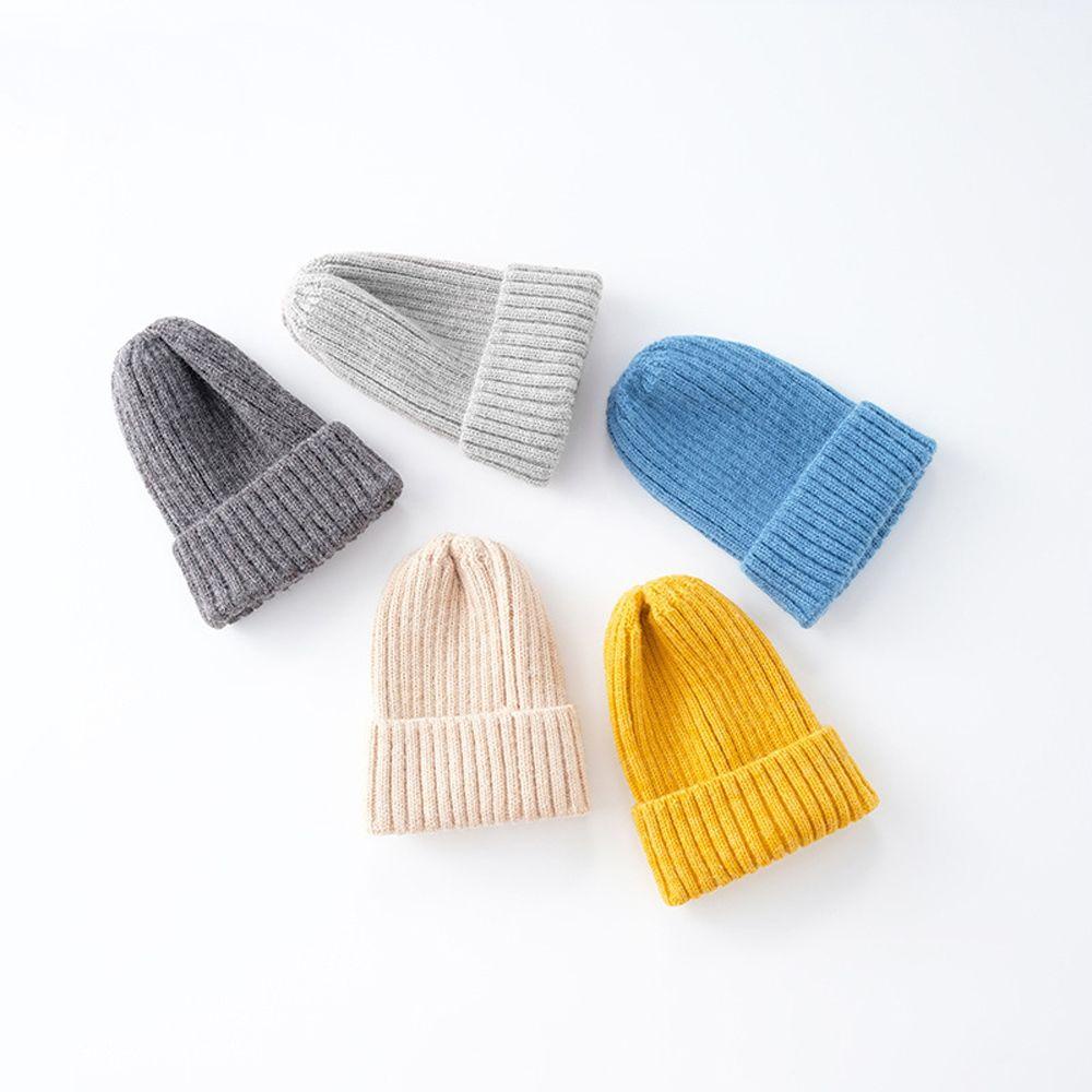 Mũ Dệt Kim Màu Sắc Trơn Giữ Ấm Mùa Thu Đông Dành Cho Trẻ Em