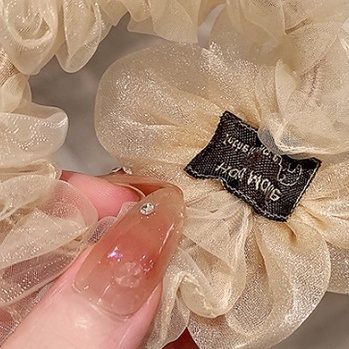 Dây Cột Tóc Lưới Họa Tiết Cỏ Bốn Lá Phong Cách Hàn Quốc Chất Lượng Cao