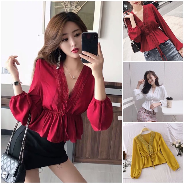 ÁO REN PHỐI THẮT EO XINH ĐẸP 🥰🥰