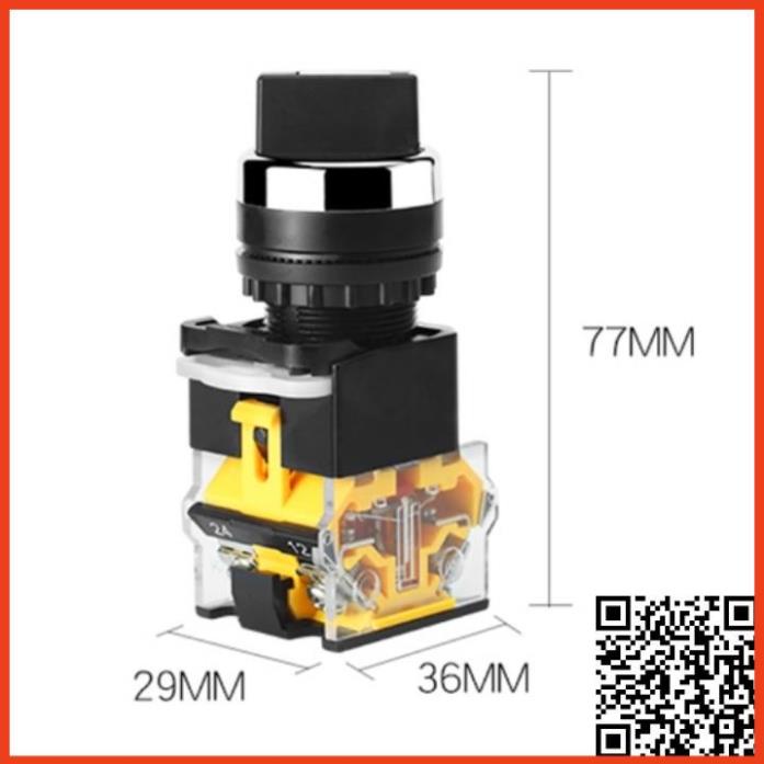 Công tắc xoay LA38-11X/2, LA38-20X/3 cần ngắn chuyển mạch 2, 3 vị trí phi 22mm lắp tủ điện điều khiển