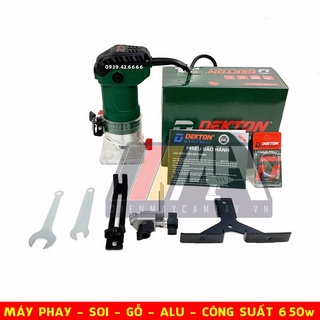 Máy phay góc (máy soi) gỗ , alu chính hãng Dekton Model DK-635M, đầu cặp 6.35mm , công suất 650W , giá tốt