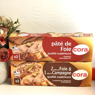 Combo 03 hộp x 78gr pate gan heo cora pháp.