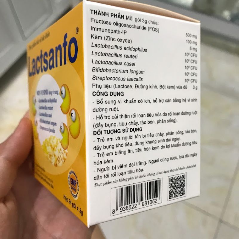 Lactsanfo - Men vi sinh công nghệ vi nang cho người rối loạn tiêu hoá,chướng bụng ,đầy hơi.