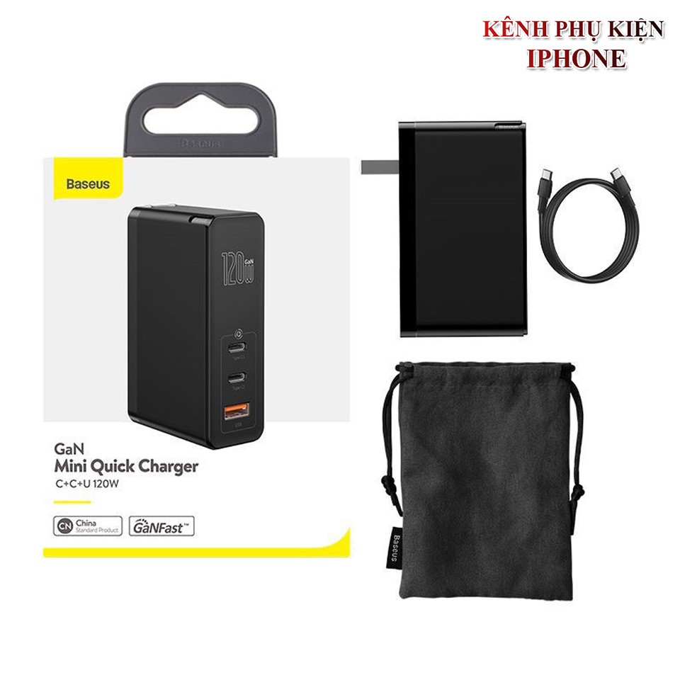 (Kèm Cáp 100W) Bộ sạc nhanh 120W Baseus GaN2 Pro Quick Charger dùng cho Smartphone/ Tablet/ Macbook / Laptop