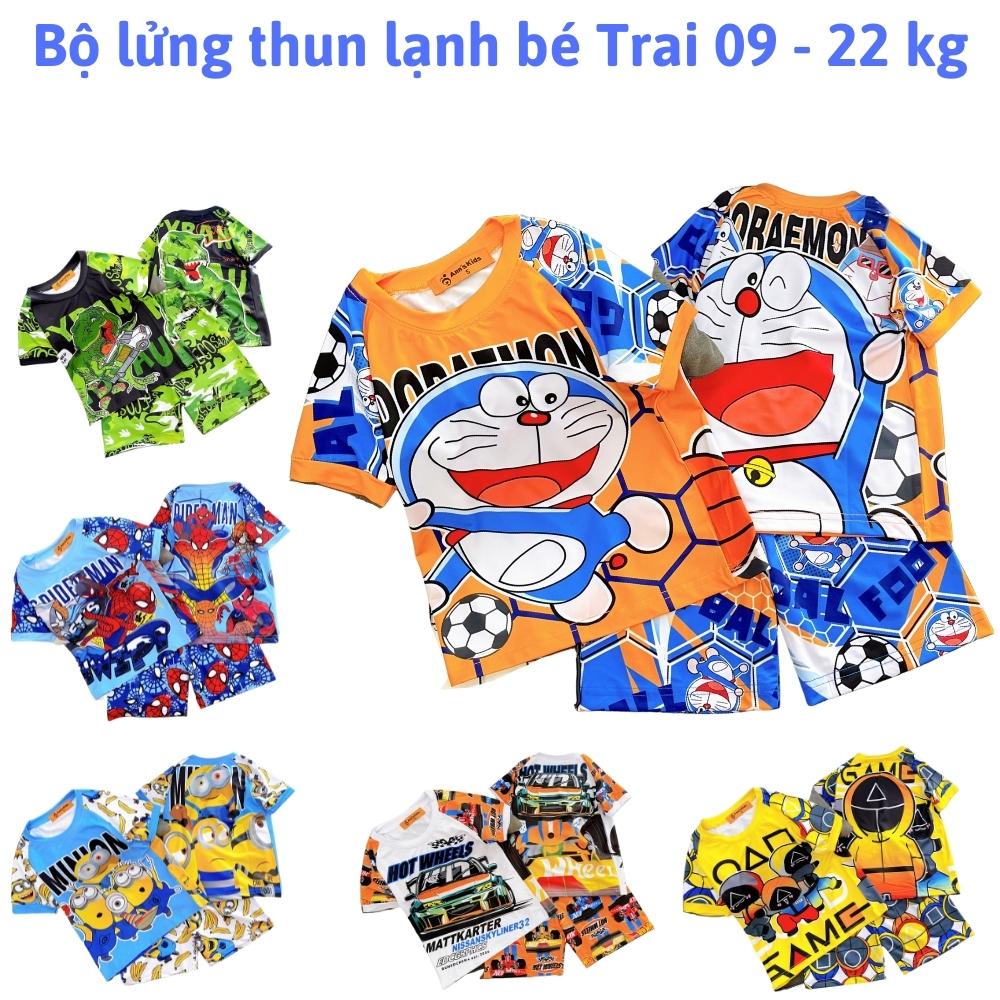 [8-21kg] Bộ thun lạnh 3D in hình KHỦNG LONG-SIÊU NHÂN siêu bền đẹp cho bé trai - Quần áo bé trai, đồ bộ cho bé