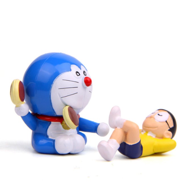 Mô hình Nobita lười biếng nằm ngủ và mèo Doraemon ăn bánh rán quen thuộc (bán riêng từng mẫu)