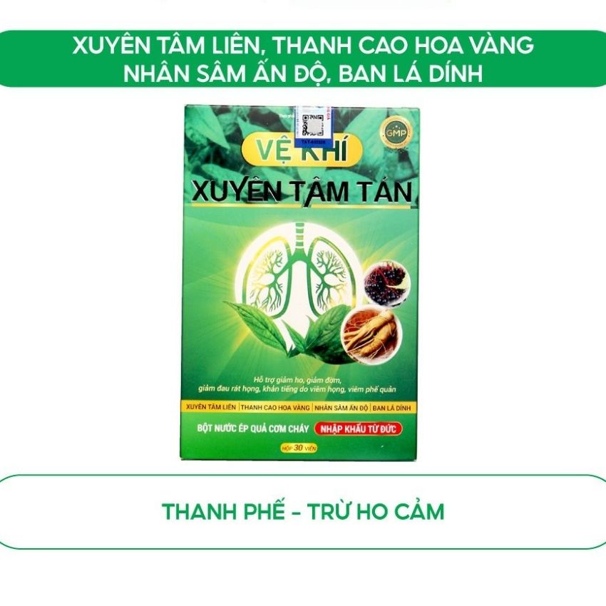 Viên Uống Bảo Vệ Phổi Trước Các Tác Nhân Gây Hại Giảm Ho Tăng Cường Miễn Dịch Xuyên Tâm Tán