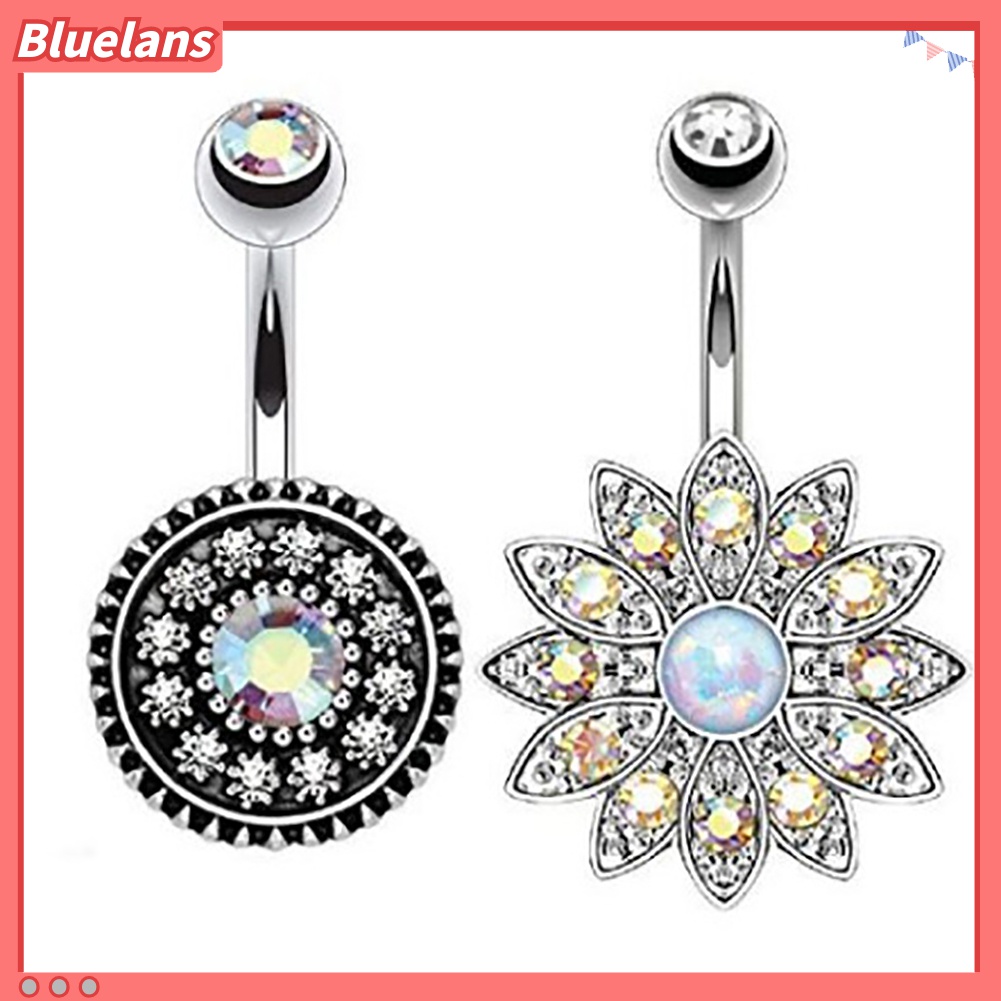 Bộ 2 Khuyên Rốn Đính Đá Opal Nhân Tạo Thời Trang