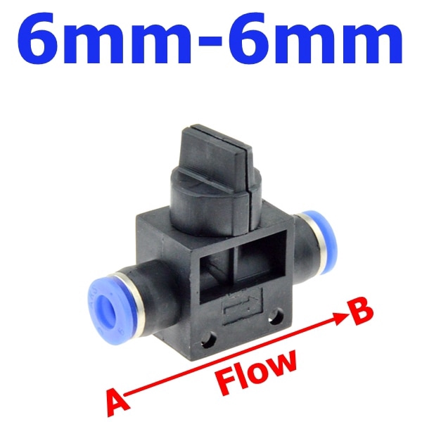Van tay khí nén phù hợp 6/8/10 / 12mm khớp chữ T công tắc không khí 2 chiều bật tắt