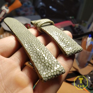 Dây đôngc hồ handmade da cá đuối cao cấp (Nàu xanh rêu)