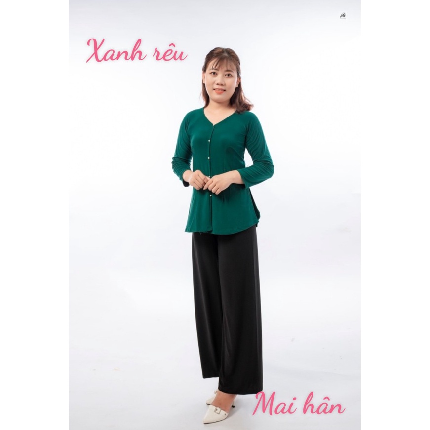 Áo bà ba trơn kèm quần đen, áo đi chùa, áo lam bigsize