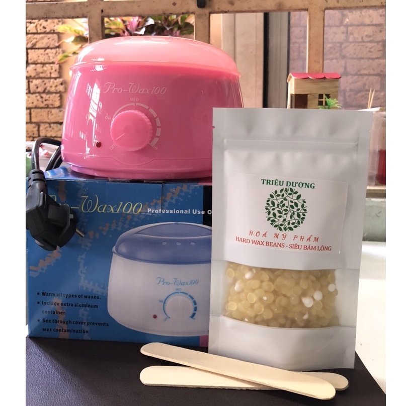 Nồi nấu sáp nóng Prowax 100 + 100gr SÁP + 10ml mỡ trăn lọ thủy tinh