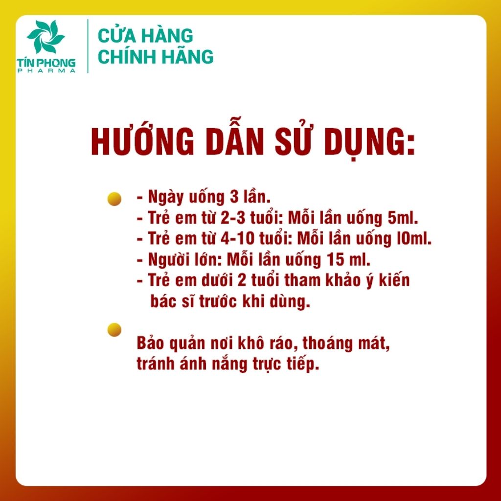 Siro Giảm Ho Bổ Phế Kha Tử Tín Phong Hỗ Trợ Các Trường Hợp Sưng Đau Họng, Ngứa Rát, Khản Tiếng Lọ 125ml TTP015