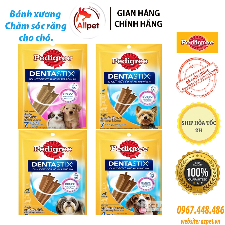 Bánh xương cho chó Pedigree Dentastix  , que gặm PEDIGREE,  Bánh thưởng chăm sóc răng miệng.