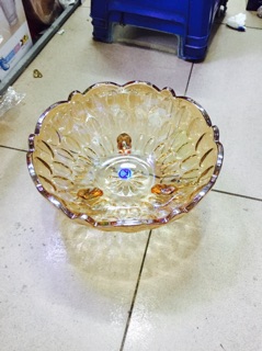 Combo 1 bát thả hoa và 1 đĩa kê màu vàng