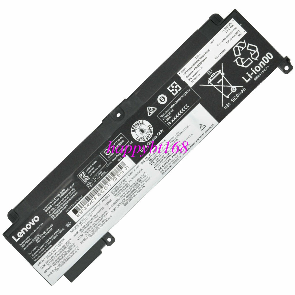 ⚡️ Pin Laptop Lenovo ThinkPad T460s T470S SB10F46463 00HW024 - PIN ZIN CAO CẤP