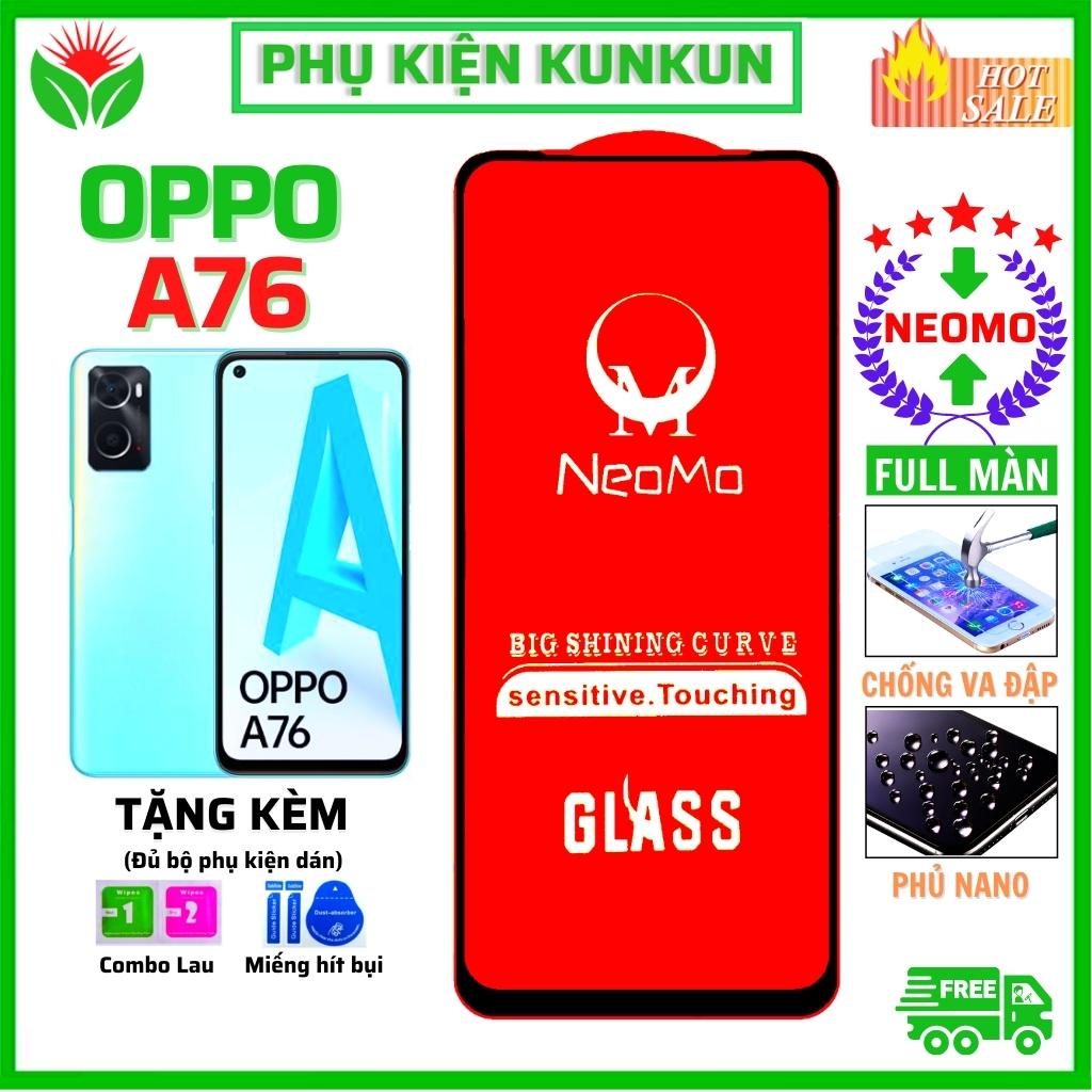 Kính cường lực Oppo A76 - Dán Full màn hình NEOMO - Độ trong suốt cực cao - Chống bám vân tay tốt cho điện thoại