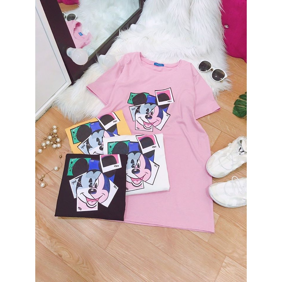 Đầm dấu quần phom rộng dưới 65kg in Mic.key