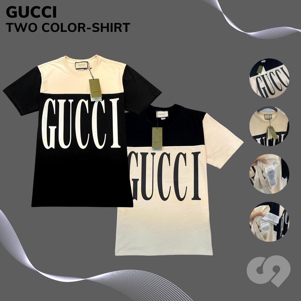 Áo Thun Unisex Gucci Phối Màu Chất Áo Cotton 2 Chiều Thoáng Mát