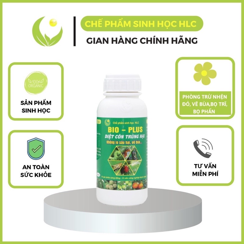 CHẾ PHẨM SINH HỌC BIO PLUS HLC CHUYÊN DIỆT CÁC LOẠI SÂU VẼ BÙA, NHỆN ĐỎ, TRĨ, RẦY, RỆP,... CHO CÂY TRỒNG - 500ML