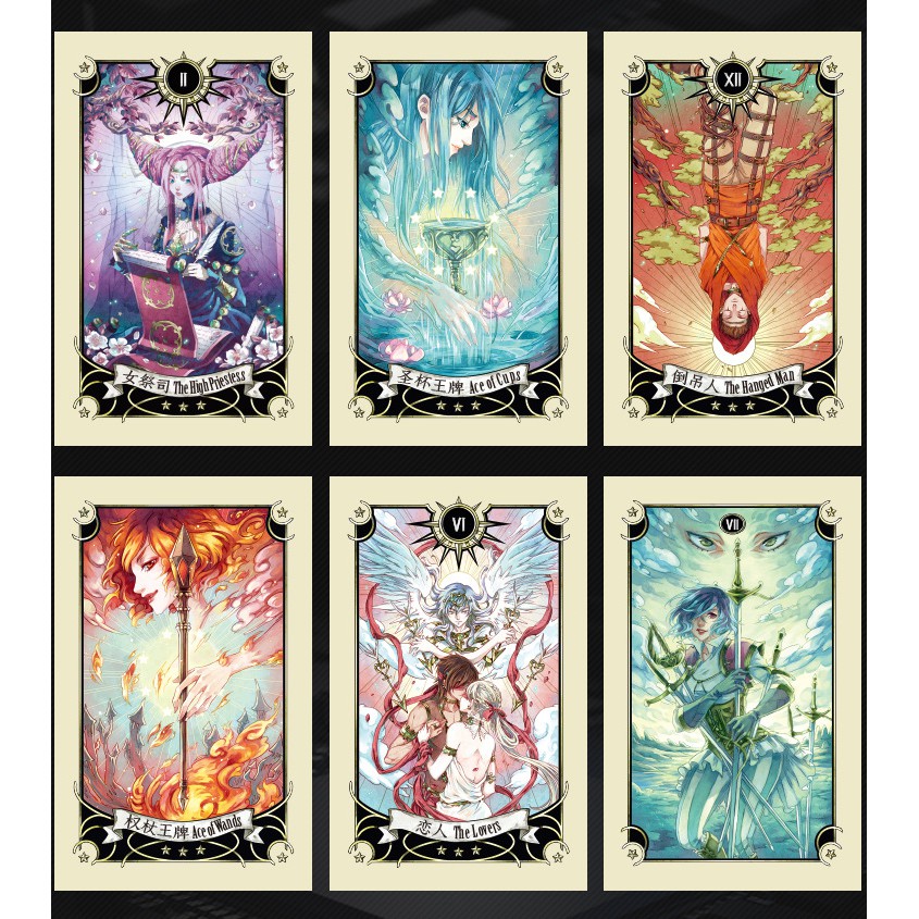 Combo Bộ Thẻ Bài Bói Mystical Manga Tarot+Tài Liệu Hướng Dẫn Tiếng Việt+Túi Nhung