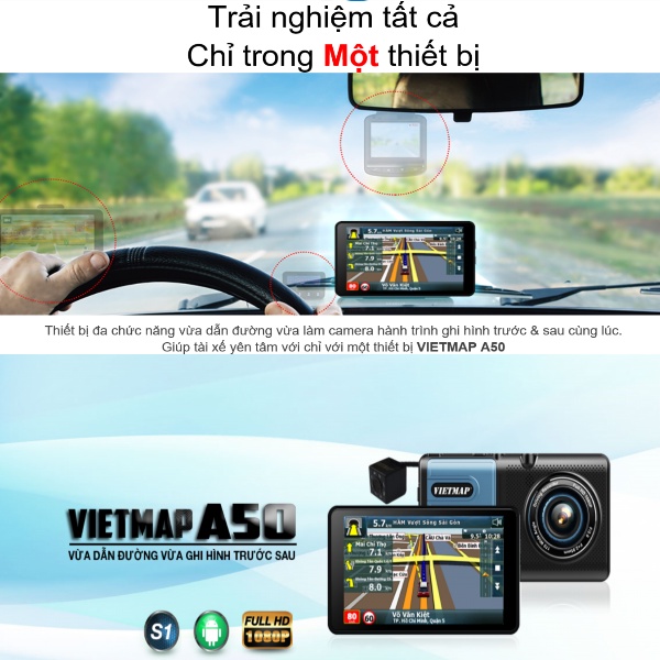 [Kèm Thẻ Nhớ 64Gb] Camera Hành Trình Vietmap A50