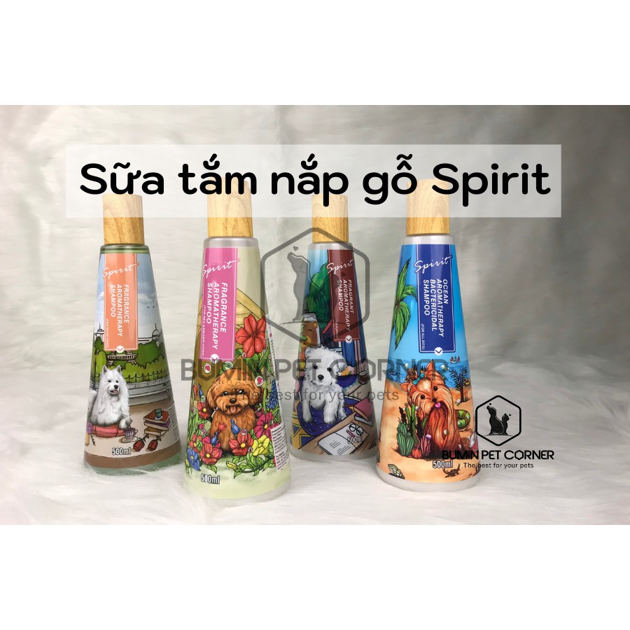 Sữa tắm nước hoa cho chó nắp gỗ Spirit chai 500ml