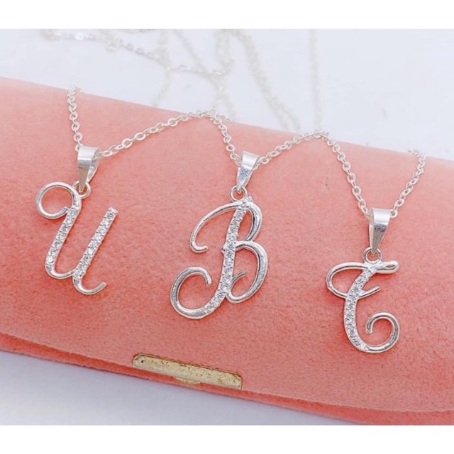 Dây chuyền mặt chữ cái Bạc , Thiết kế mới nhất của Mainomi Shop Bạc Xinh, đính đá mặt chữ tạo nét thu hút mới lạ