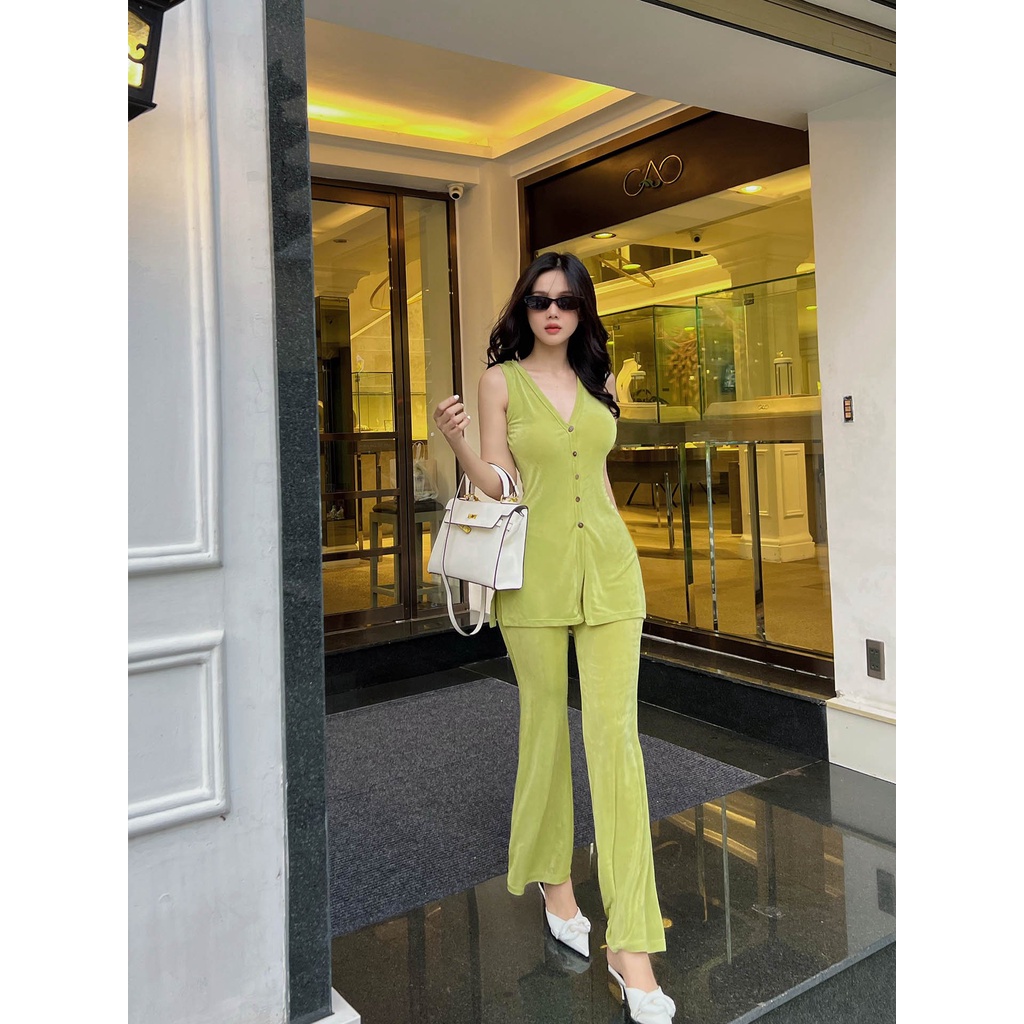 Set Nữ Loungewear Sleeveless , Chất Vải Thun Nhung Thoải Mái , WSB005-01 ,SOMEHOW