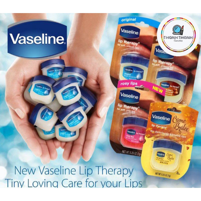 SÁP DƯỠNG MÔI VASELINE LIP THERAPY DẠNG HŨ MINI CÁC LOẠI (7G)