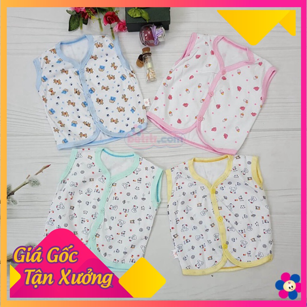 Áo gilê cotton 2 lớp cho bé, mẫu bình ti