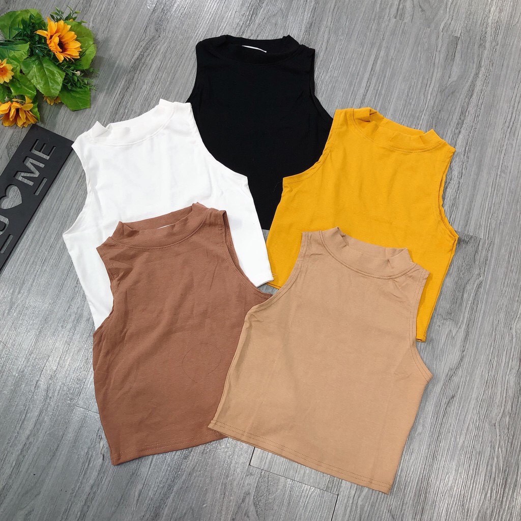 Áo ba lỗ trơn cổ cao MS 572_Xưởng May Quang Anh