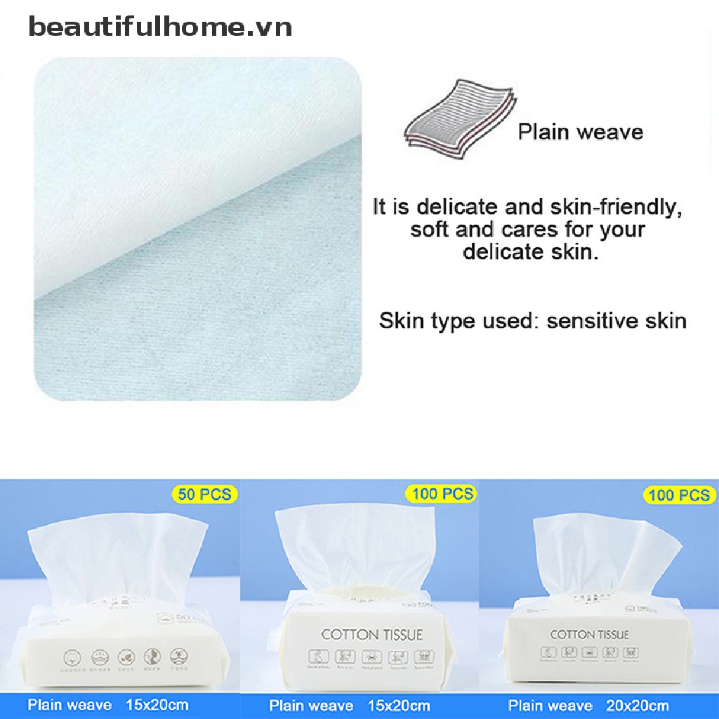 Set 50 / 100 Bông cotton Sử Dụng Một Lần Tiện Lợi