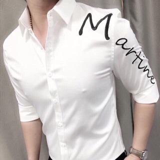 Áo Sơmi Nam Hoạ Tiết Thêu Martine