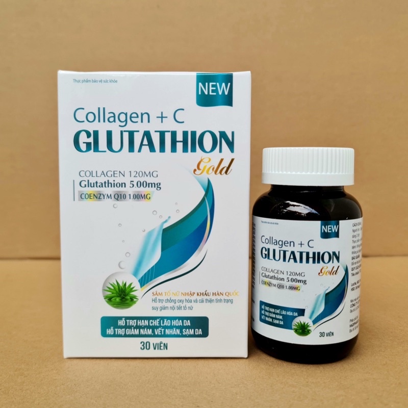 Collagen Glutathione gold cung cấp đổ ẩm cho da, làm đẹp da sáng da nám da vàng da chỗng lão hoá da
