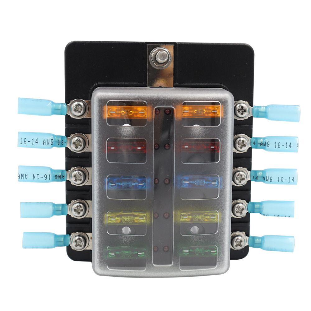 Giá Đỡ Cầu Chì LAYOR1 Lưỡi 12V / 32V 10 Chiều Bằng Nhựa Có Đèn LED Báo Hiệu Cho Tàu Thuyền