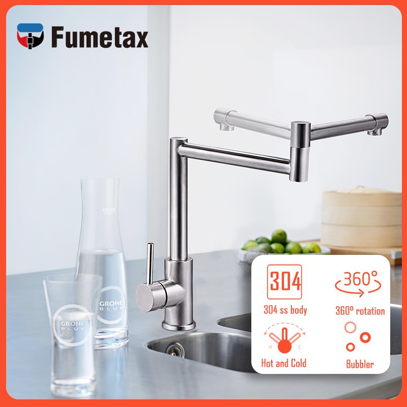 Vòi Nước Nóng Lạnh Bằng Thép Không Gỉ 304 Xoay 360 Độ