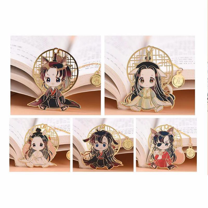 (kim loại mỏng) Bookmark THIÊN QUAN TỨ PHÚC MA ĐẠO TỔ SƯ HỆ THỐNG TỰ CỨU in màu anime chibi