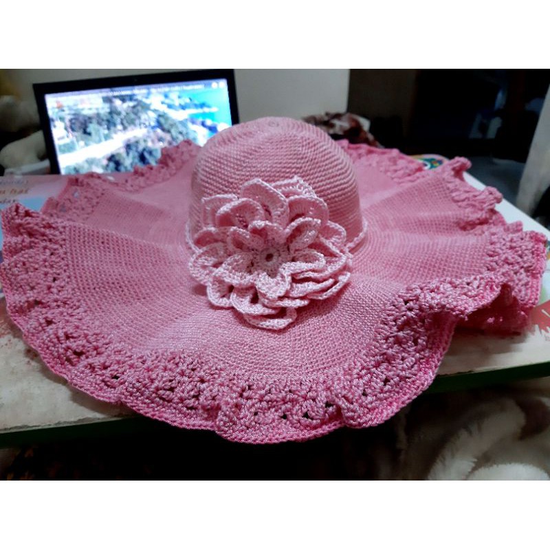 Mũ sợi dù handmade đi biển, đi chơi che nắng, gió