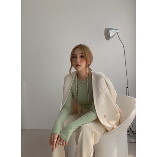 Áo len thun gân dài tay A-891, áo croptop dài tay nữ gân tăm