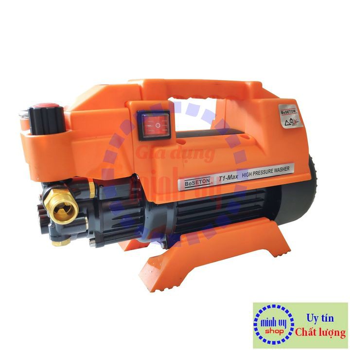 Máy rửa xe gia đình, may rua xe công suất mạnh 2800W có thể chỉnh áp, dây dẫn 15m bơm áp lực cao BoSeton T1 Max