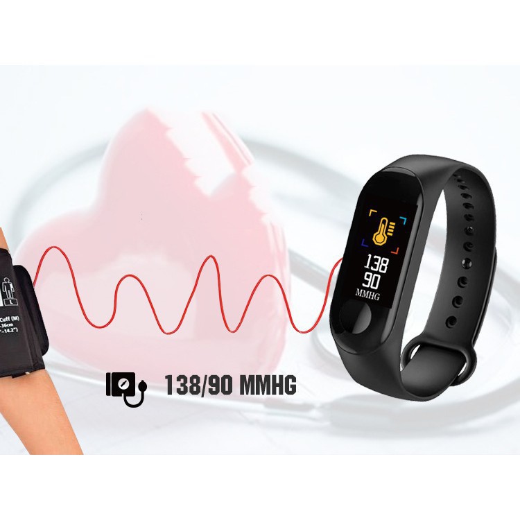 Vòng Đeo Tay Thông Minh Smartband M3 Plus+ Thiết Kế Cực Đẹp Nhiều Chức Năng Bảo Hành 12 Tháng