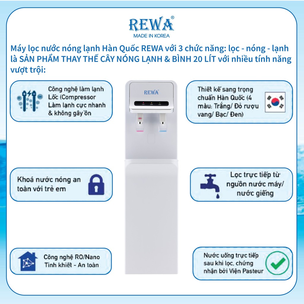 Máy Lọc Nước Nóng Lạnh Rewa RW-NA-800 | BigBuy360 - bigbuy360.vn