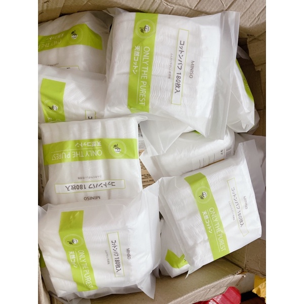 Bông tẩy trang Miniso Nhật Bản 180 miếng  Shop MiMi Beauty