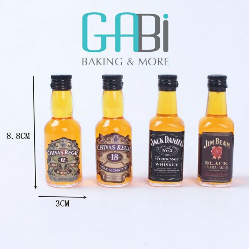Mô hình chai rượu mini trang trí bánh