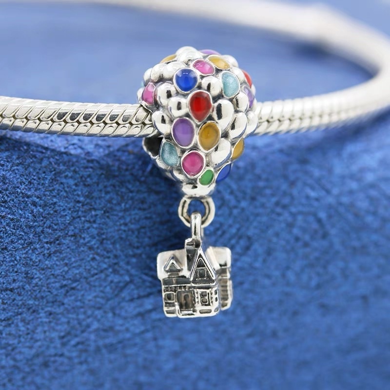 Charm Up , charm khinh khí cầu 7 màu bạc s925( vừa tất cả các vòng tay)