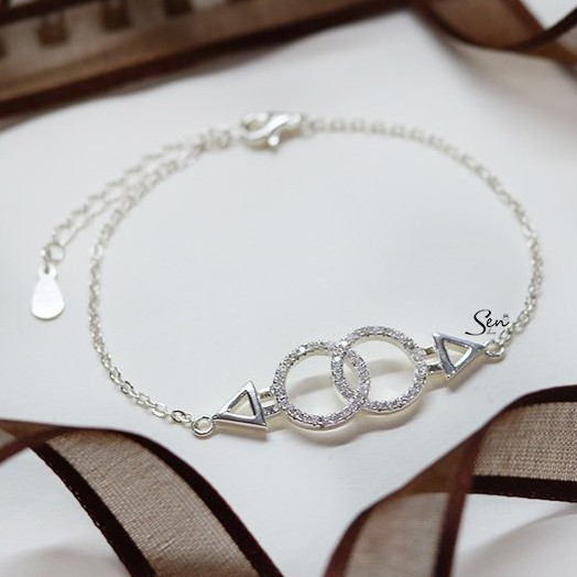 Lắc tay 2 vòng tròn mũi tên bạc 925 Senyda Jewelry LT111